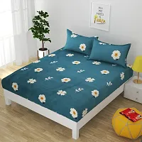 Fancy Glace Cotton Fitted Printed 2 Bedsheets With 4 Pillow Covers Combo-thumb1