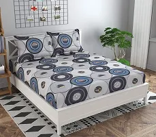 Fancy Glace Cotton Fitted Printed 2 Bedsheets With 4 Pillow Covers Combo-thumb1