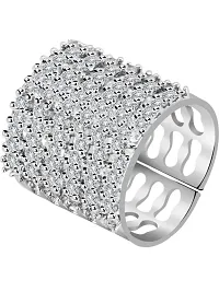 LATEST DESIGN SOLITAIRE SILVER PLATED AMERICAN DIAMOND ADJUSTABLE RING-thumb2
