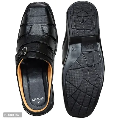 Stylish Black Leather Sandal-thumb5