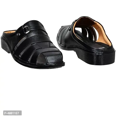 Stylish Black Leather Sandal-thumb4