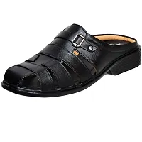 Stylish Black Leather Sandal-thumb1