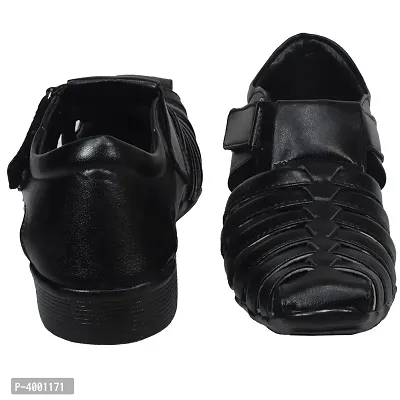 Stylish Black Leather Sandal-thumb3