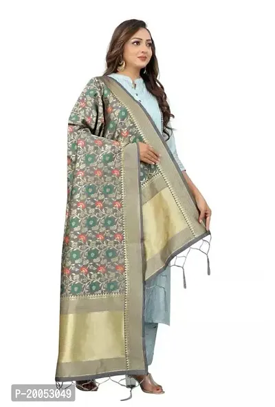 Stylish Maroon Banarasi Silk Printed Dupattas For Women