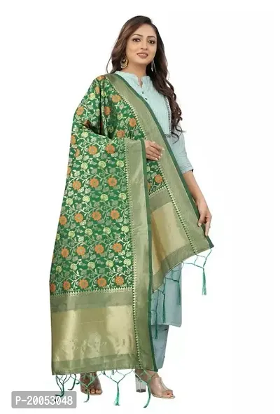 Stylish Black Banarasi Silk Printed Dupattas For Women-thumb0
