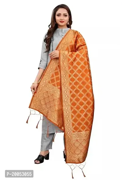 Stylish Maroon Banarasi Silk Printed Dupattas For Women-thumb0