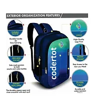 Codetrot Unisex New 25 Liter Capacity 4 Compartment Waterproof Laptop Bag/Backpack for School/College/Office Bag For Men and Women (Black  Blue)-thumb1