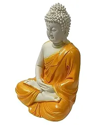 Codetrot Premium Handcrafted Polyresin Sitting Meditation Dhyan Buddha Statue Showpiece | Lord Buddha Idol | Small Lord Buddha Statue | Buddha Idol Decorative Showpiece for Home  Office. (Orange)-thumb2