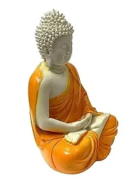 Codetrot Premium Handcrafted Polyresin Sitting Meditation Dhyan Buddha Statue Showpiece | Lord Buddha Idol | Small Lord Buddha Statue | Buddha Idol Decorative Showpiece for Home  Office. (Orange)-thumb4