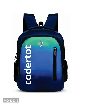 Codetrot Unisex New 25 Liter Capacity 4 Compartment Waterproof Laptop Bag/Backpack for School/College/Office Bag For Men and Women (Black  Blue)-thumb0