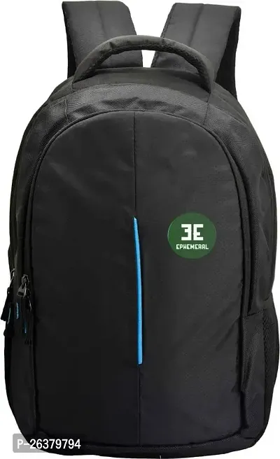FASHION SHINE Casual Waterproof Laptop Bag/Backpack for Men Women Boys Girls/Office School College Teens  Students (Black-Blue)-thumb0