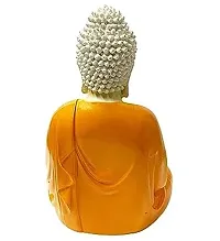 Codetrot Premium Handcrafted Polyresin Sitting Meditation Dhyan Buddha Statue Showpiece | Lord Buddha Idol | Small Lord Buddha Statue | Buddha Idol Decorative Showpiece for Home  Office. (Orange)-thumb3