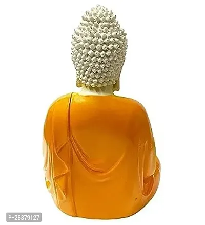 Codetrot Premium Handcrafted Polyresin Sitting Meditation Dhyan Buddha Statue Showpiece | Lord Buddha Idol | Small Lord Buddha Statue | Buddha Idol Decorative Showpiece for Home  Office. (Orange)-thumb4