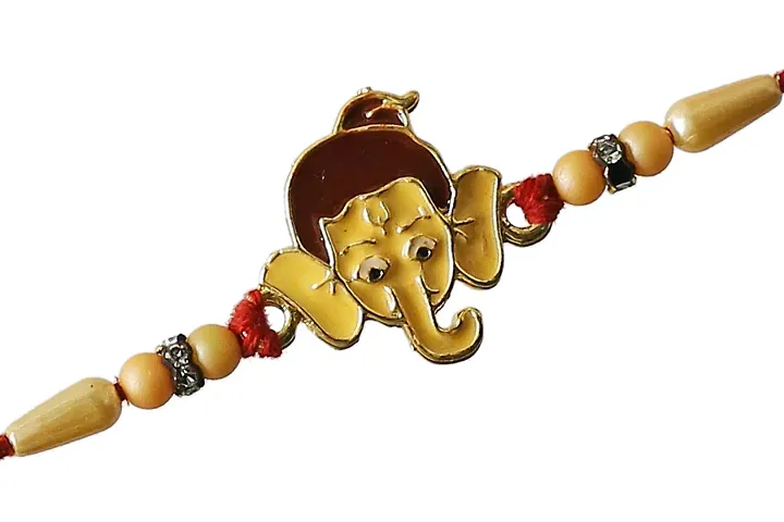 Ghanshyam Rakhi?-Cute cartoon metal plated with beads for kids rakhi (set of 1 with chocolate)