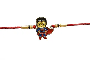 Ghanshyam Rakhi?-Metal Plated Charm Super Hero Cartoon with Pearls,Diamond Ring for kids rakhi kids rakhi (set of 1 with chocolate)-thumb1