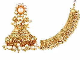NMJ Jewellery Exclusive Gold Plated Pearl Studded Traditional Temple Necklace Set for Women/Jewellery Set with Earrings for Girls and Women-thumb2