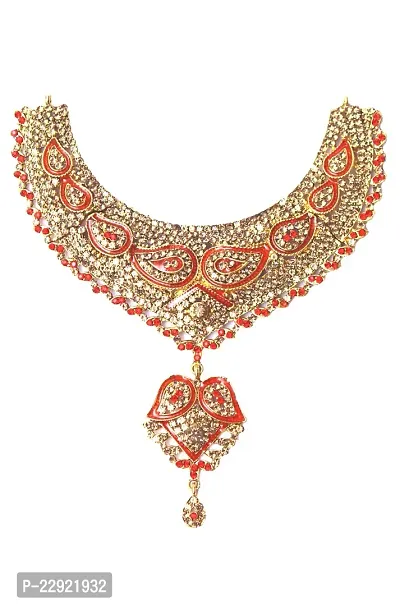 NMJ Stylish Latest Gold-Plated Wedding Bridal Jewellery Set for Women And Girls-thumb5