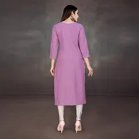 Stylish A-Line Lavender Cotton Embroidered Kurta-thumb1