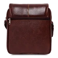 ZUKA PU Leather Sling Cross Body Travel Office Business Messenger One Side Shoulder Bag for men and women (Brown)-thumb2