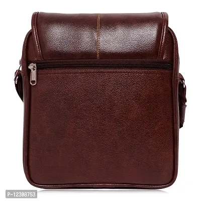 ZUKA PU Leather Sling Cross Body Travel Office Business Messenger One Side Shoulder Bag for men and women (Brown)-thumb3