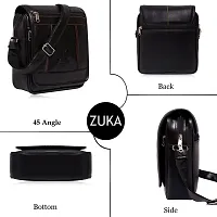 ZUKA Casual Crossbody Synthetic Leather Men Sling Bag (Black)-thumb2