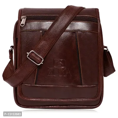 ZUKA Casual Crossbody Synthetic Leather Men Sling Bag (Brown)