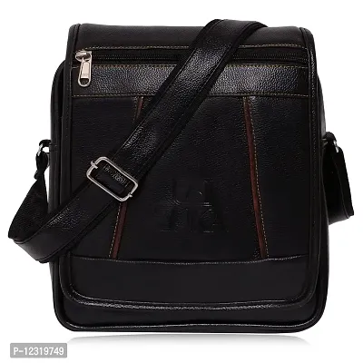ZUKA Casual Crossbody Synthetic Leather Men Sling Bag (Black)-thumb0