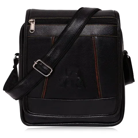 ZUKA Casual Crossbody Synthetic Leather Men Sling Bag (Black)