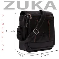 ZUKA Casual Crossbody Synthetic Leather Men Sling Bag (Black)-thumb1