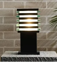 Black Modern Shape Gate Light/Outdoor Light/Pillar Light for Outdoor Home, Pack of 1 Gate Light Outdoor Lamp  (Black, White)-thumb1