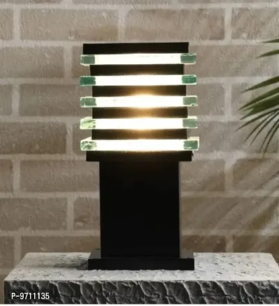 Black Modern Shape Gate Light/Outdoor Light/Pillar Light for Outdoor Home, Pack of 1 Gate Light Outdoor Lamp  (Black, White)-thumb2