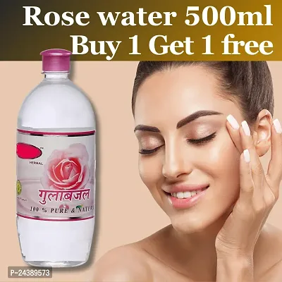 Pure  Herbal Rose water for face freshness and Face toner 500ml Each, Pack of 2