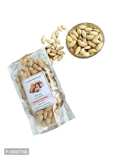 Kashmir Harvest Hub Pure Kashmiri Kagzi Almonds With Paper Shell | Natural | Authentic | Organic - 400G (Pack Of 1)