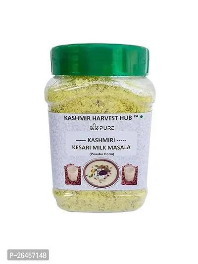 Kashmir Harvest Hub Pure Kashmiri Kesar Milk Masala Powder | Doodh Masala | Natural And Authentic | Sugar Free | Premium | Elaichi And Cardamom | Cashews | Badam Kesari | Tasty - 100G (Pack Of 1)