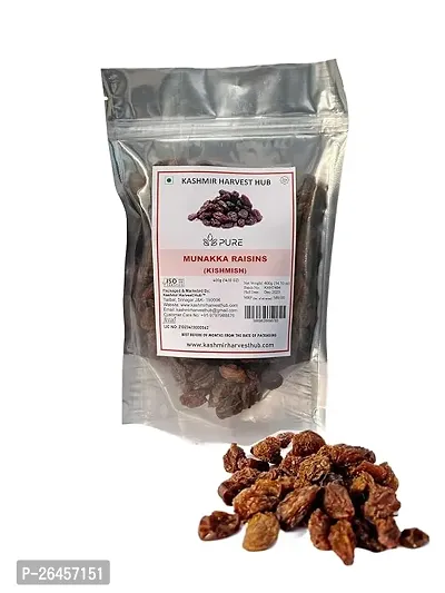 Kashmir Harvest Hub Pure Kashmiri Munakka Raisins | Natural And Premium Kishmish | Tasty And Healthy Abjosh | Dried | A++ Grade | Rich In Antioxidant And Iron - 400G (Pack Of 1)