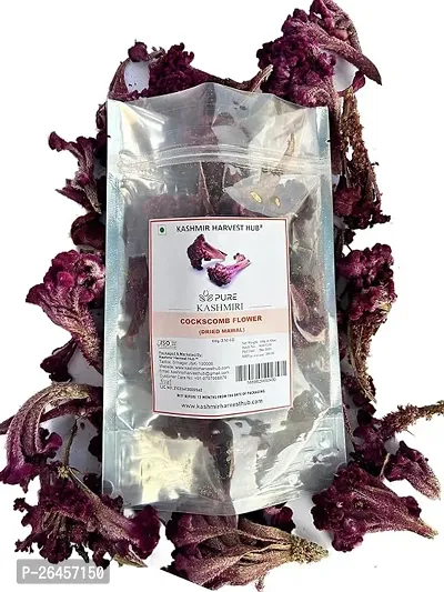 Kashmir Harvest Hub Pure Kashmiri Cockscomb Flower | Mawal | Natural And Authentic | Premium | Hand Picked | Wazwan Dishes | Coloring | Celosia- 100G (Pack Of 1)-thumb0