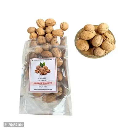 Kashmir Harvest Hub Pure Kashmiri Walnuts | Paper Shell | A++ Grade | Natural And Premium | Authentic | Organic - 400G (Pack Of 1)