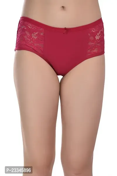 Cudwarm Cotton Side Lace Panty | Colour - | Size - P