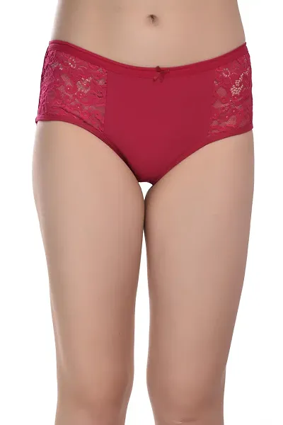 Cudwarm Cotton Side Lace Panty | Colour - | Size - P