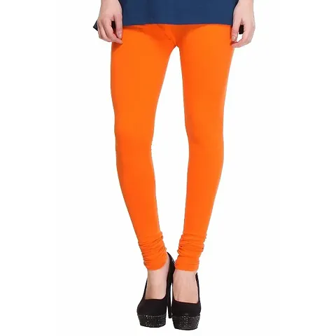 Soft Cotton Churidar Lagging for Women's (Multi Colour) (Large, Orange)
