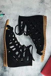Black Gladiator Sandals for women-thumb3
