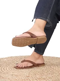 RAHEGAS Women Brown Flats Sandal-thumb1
