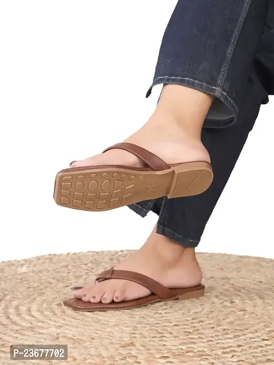 RAHEGAS Women Brown Flats Sandal-thumb2