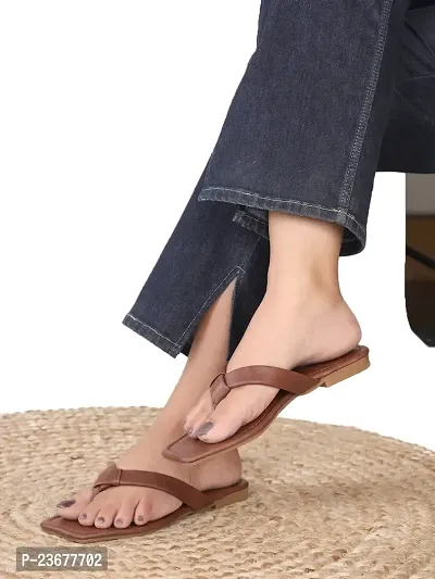 RAHEGAS Women Brown Flats Sandal-thumb5