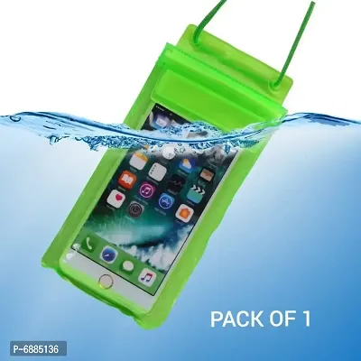 Waterproof Sealed Transparent Mobile Cover Pouch Universal Cellphone Dry Bag Case for Protection in Rain  Underwater for up to 6 inch Phone- Multicolor(Pack of 1)-thumb0