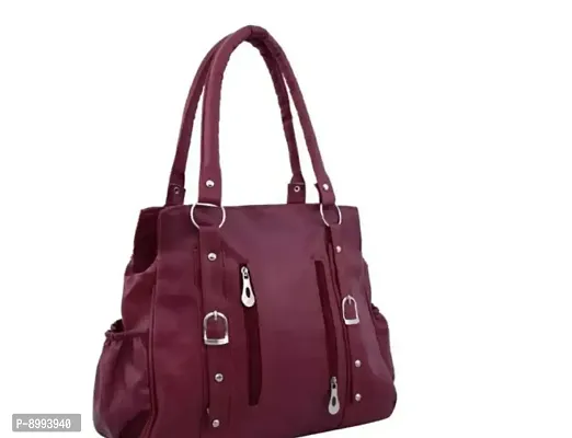 Stylish PU Solid Handbags For Women-thumb0