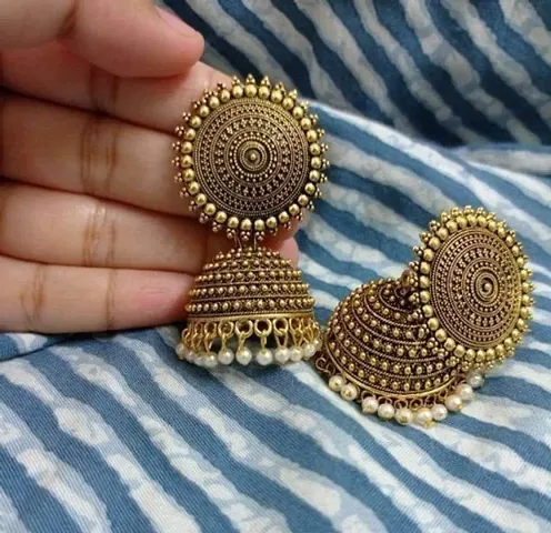 Trendy Beautiful Brass Jhumkas Earrings