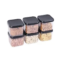 Plastic Storage Jar Container Set Air-Tight BPA Free 500 ML Set 6 Black-thumb3