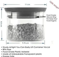 Round Shape Plastic Storage Jar and Container Set I Air Tight  BPA Free 500 Ml Each, Set 6, Black-thumb3