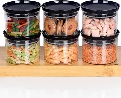 Sturdy Airtight Transparent Jar Round Shape Air Tight Container 500 ml 6 Piece-thumb2